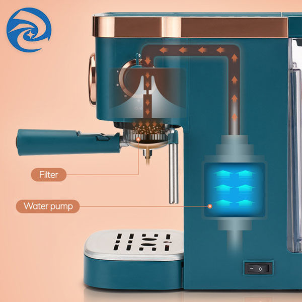 Ημι αυτόματη μηχανή μικρό ιταλικό 1050W εγχώριου καφέ για το σπίτι με το γάλα Frother
