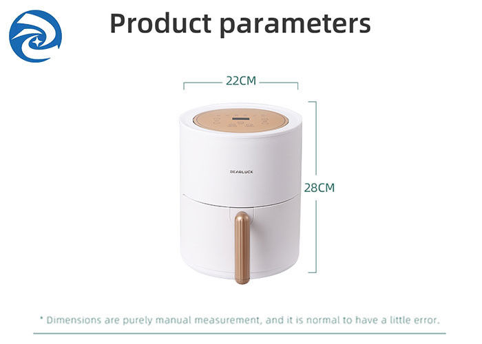 έξυπνο Fryer 2.6qt εγχώριου αέρα 800W 2.5L γύρω από πολυσύνθετο